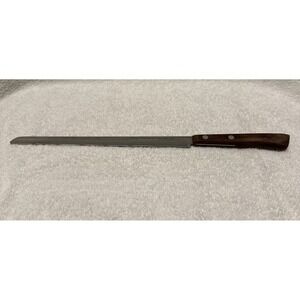 FLINT Stainless Vanadium Serrated Knife 9" Blade USA Vintage